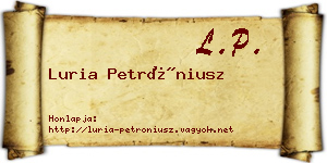 Luria Petróniusz névjegykártya